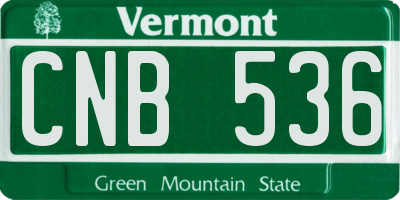 VT license plate CNB536