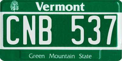 VT license plate CNB537
