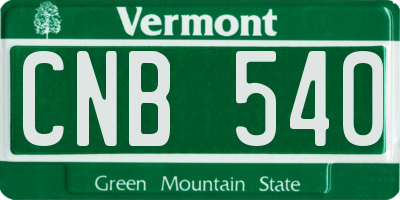 VT license plate CNB540