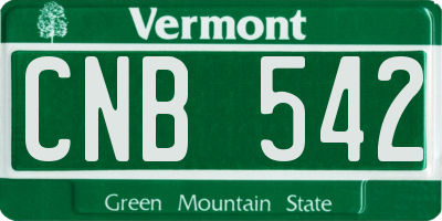 VT license plate CNB542