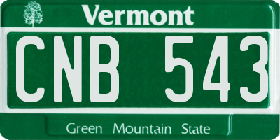 VT license plate CNB543