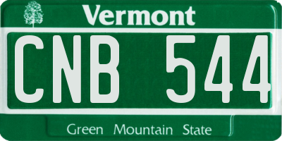 VT license plate CNB544