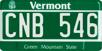 VT license plate CNB546