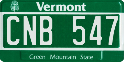 VT license plate CNB547