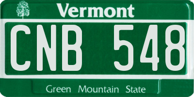 VT license plate CNB548