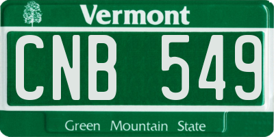 VT license plate CNB549
