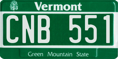 VT license plate CNB551