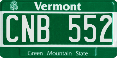 VT license plate CNB552