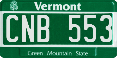 VT license plate CNB553