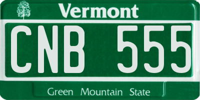 VT license plate CNB555