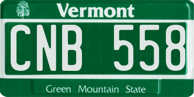 VT license plate CNB558
