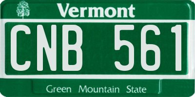 VT license plate CNB561