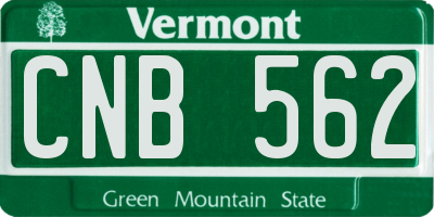 VT license plate CNB562