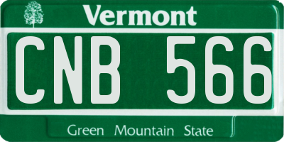 VT license plate CNB566