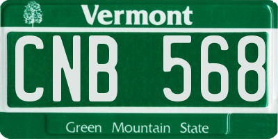 VT license plate CNB568