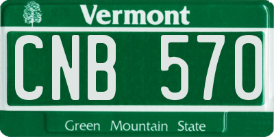 VT license plate CNB570