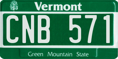 VT license plate CNB571