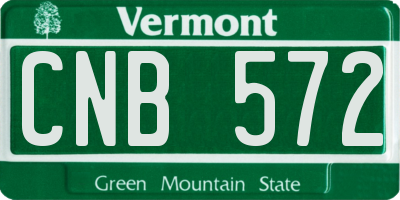 VT license plate CNB572