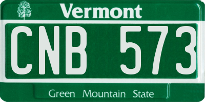VT license plate CNB573