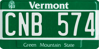 VT license plate CNB574