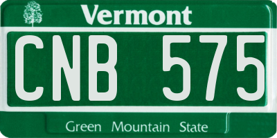 VT license plate CNB575