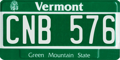VT license plate CNB576