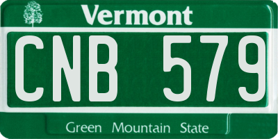 VT license plate CNB579