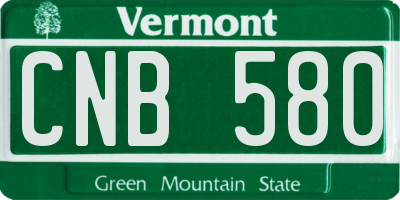 VT license plate CNB580