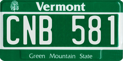 VT license plate CNB581