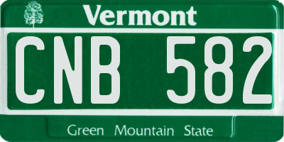 VT license plate CNB582
