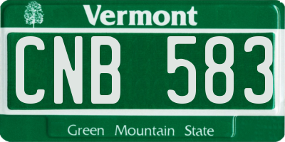 VT license plate CNB583