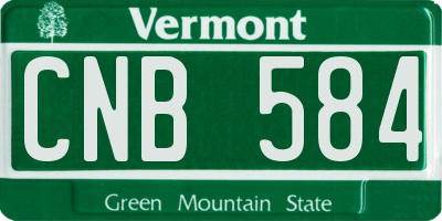 VT license plate CNB584