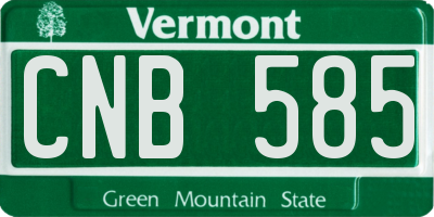 VT license plate CNB585