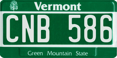 VT license plate CNB586