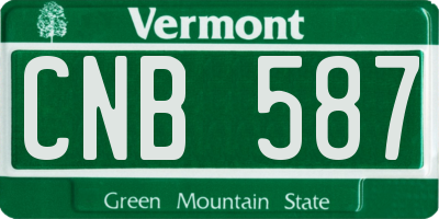 VT license plate CNB587