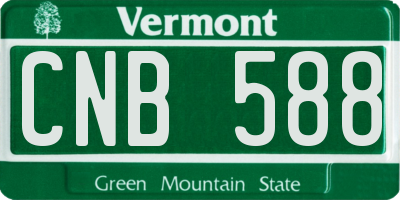 VT license plate CNB588