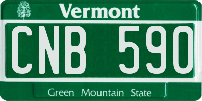 VT license plate CNB590