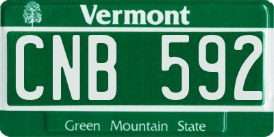 VT license plate CNB592
