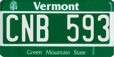 VT license plate CNB593