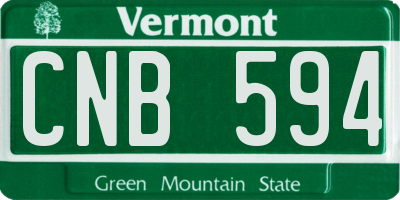 VT license plate CNB594