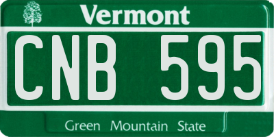 VT license plate CNB595