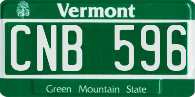 VT license plate CNB596