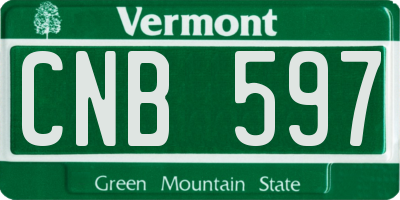 VT license plate CNB597