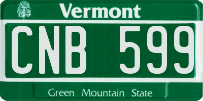 VT license plate CNB599