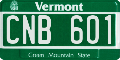 VT license plate CNB601