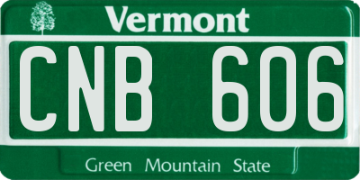 VT license plate CNB606