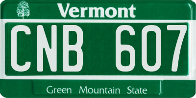 VT license plate CNB607