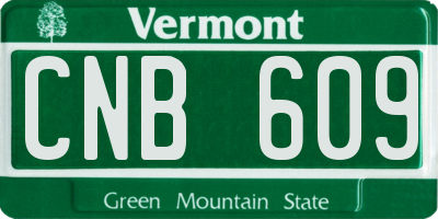 VT license plate CNB609