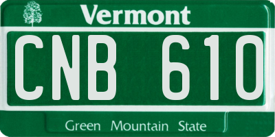 VT license plate CNB610