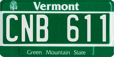 VT license plate CNB611